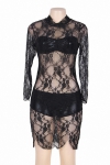 Robe sexy noire avec top et tanga Robe sexy noire avec top et tanga