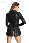 Veste tailleur wetlook à rayures F209 Veste tailleur wetlook à rayures F209