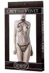 Lingerie SM cuir et chaînes 3 pièces - Grey Velvet Lingerie SM cuir et chaînes 3 pièces - Grey Velvet