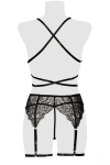 Ensemble lingerie dentelle harnais 3 pièces - Grey Velvet Ensemble lingerie dentelle harnais 3 pièces - Grey Velvet