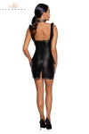 Robe courte wetlook et tulle F257 Robe courte wetlook et tulle F257