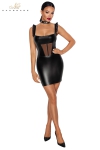 Robe courte wetlook et tulle F257 Robe courte wetlook et tulle F257